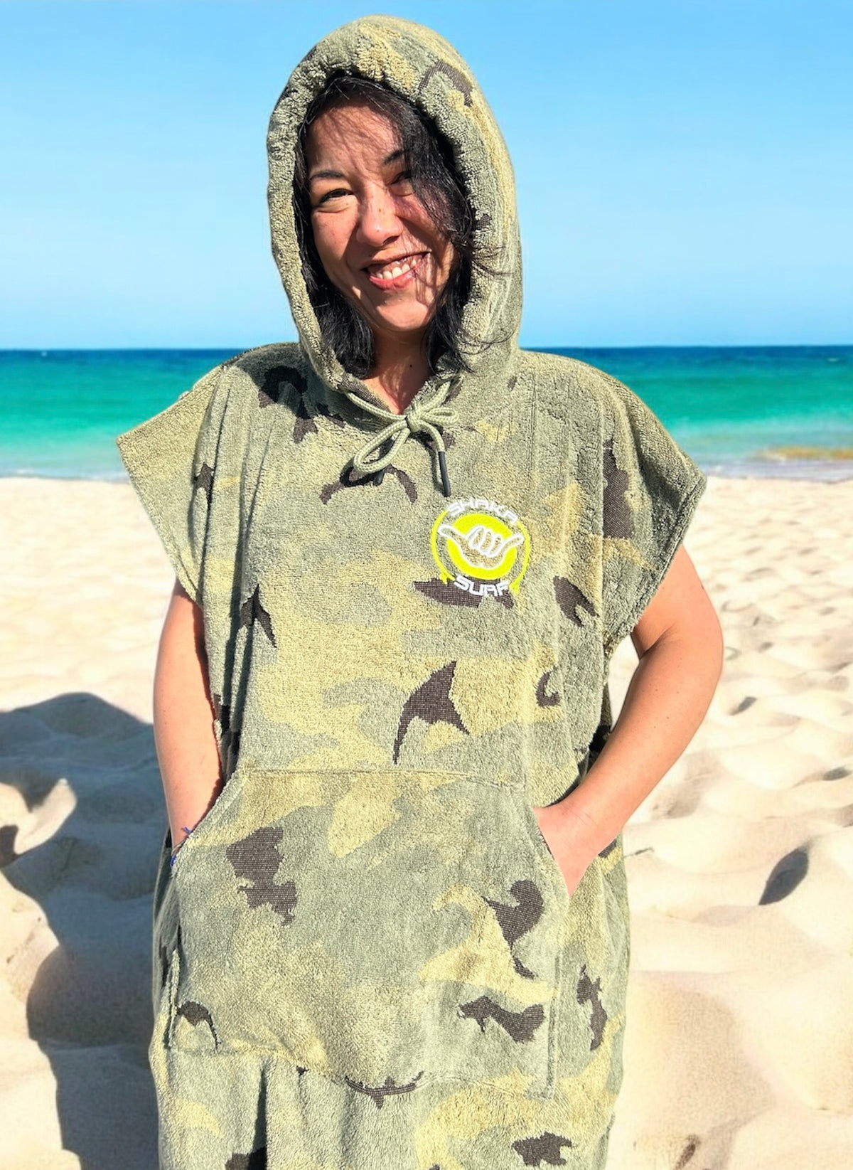 Surfponcho borduren met tekst of logo