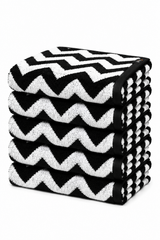 5 stuks badlakens zigzag zwart