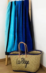 Velours strandhanddoek Happy Blue