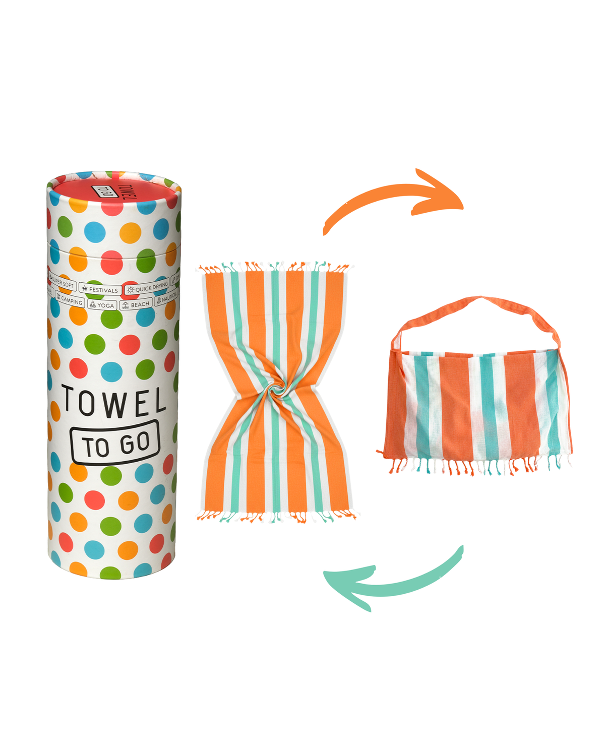 Coral Coast 2-in-1 hamamtas oranje/mint