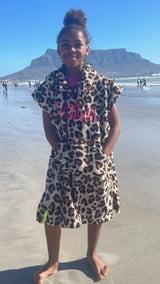 Kinder surfponcho panterprint