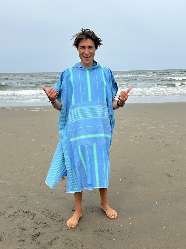 Ottomania omkleed-poncho petrol